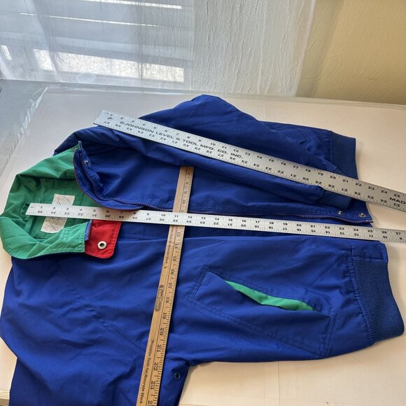 Vintage Nylon Windbreaker Jacket Blue & Green 90s Style XL Korea Unisex Zip Up - Picture 4 of 11